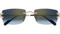 CARTIER CT0550S 002 Gold Blue Rectangular Sunglasses