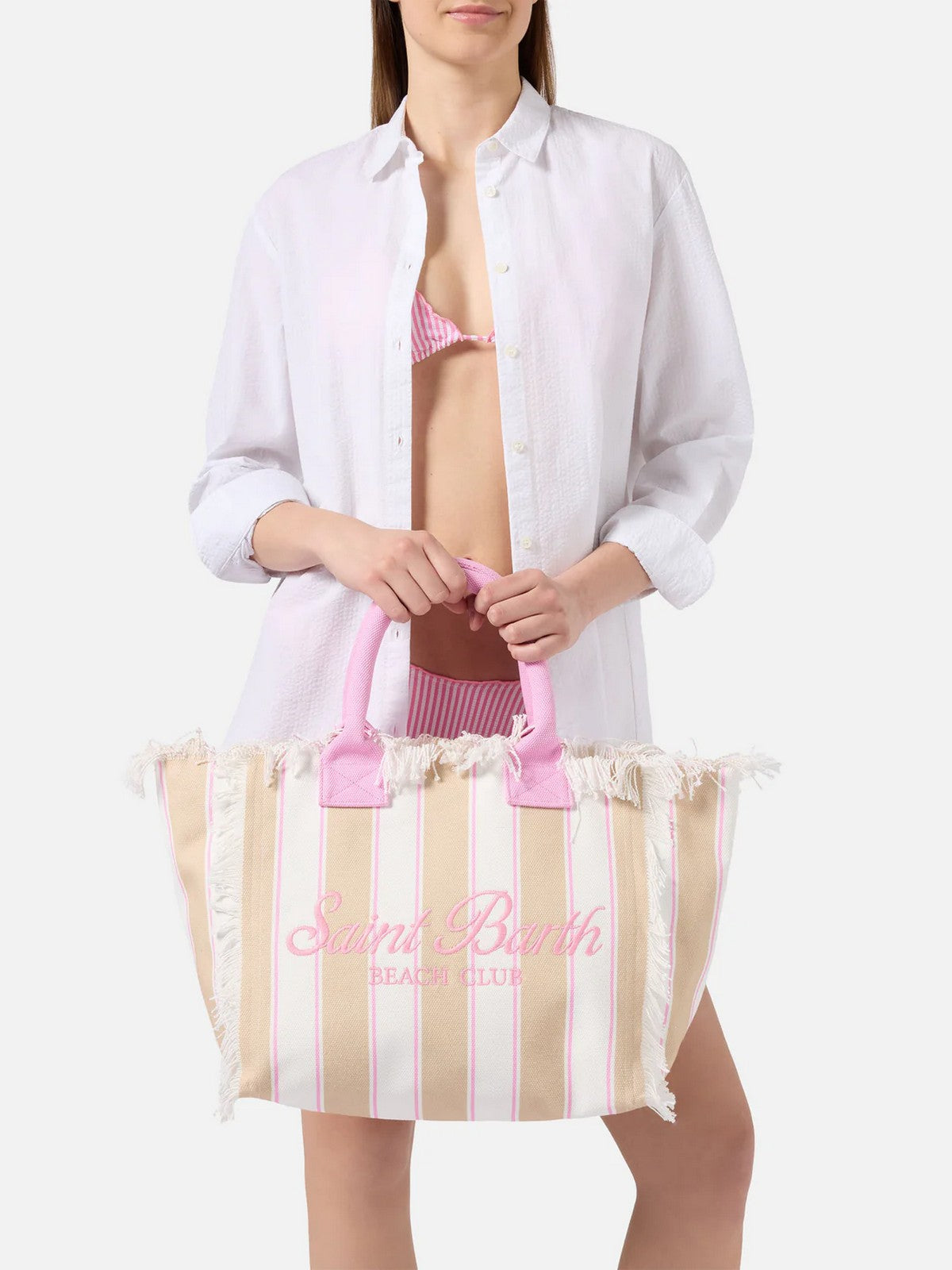 MC2 SAINT BARTH Borsa Donna  VANITY 02596L SB BEACH STRIPES 1121 EMB