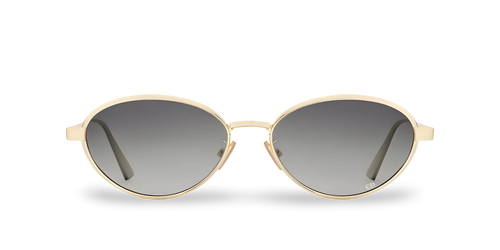 Dior Occhiali Da Sole Ovali Oro con Lenti Sfumate Grigie