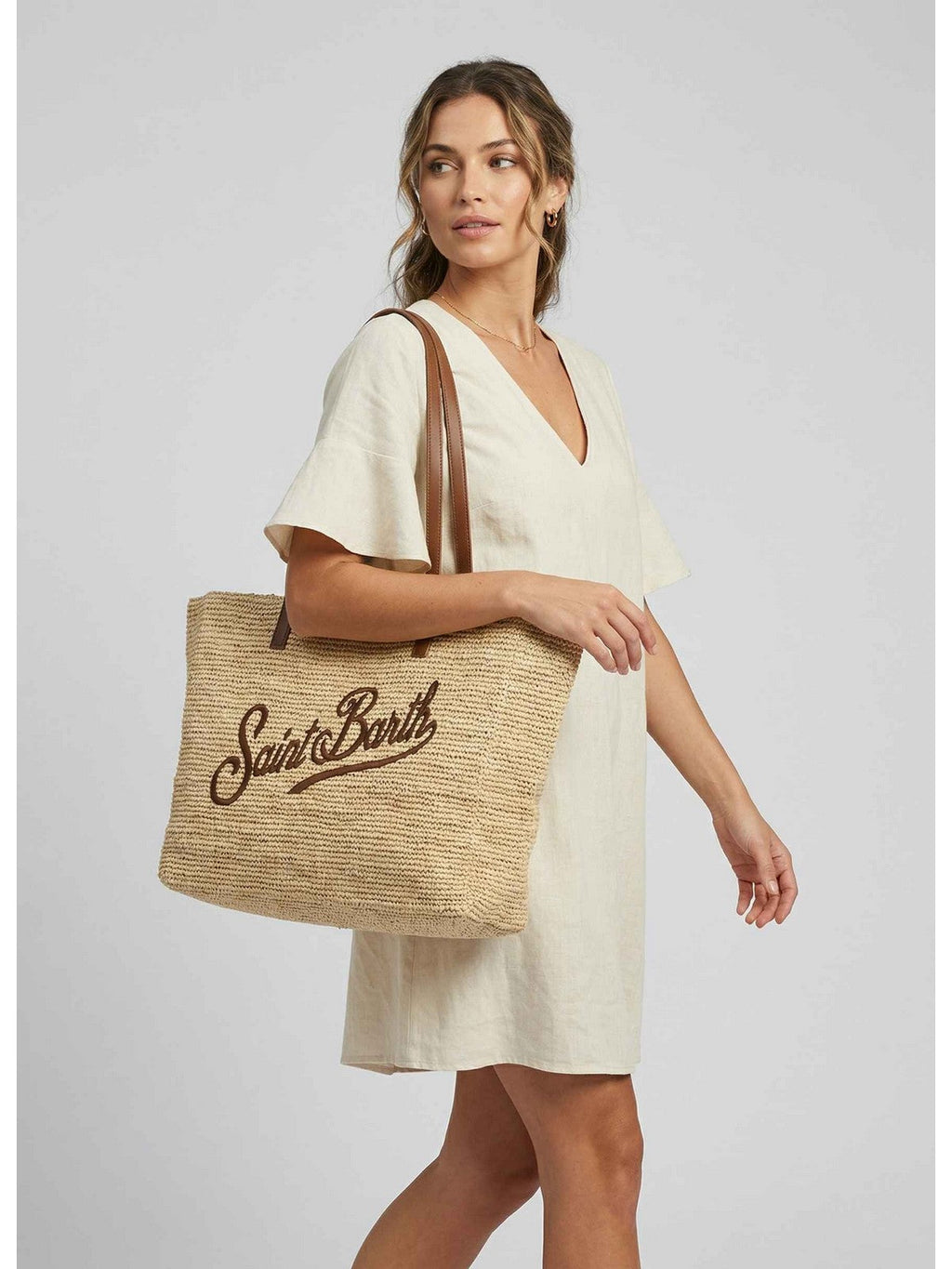 MC2 SAINT BARTH Borsa Donna  RAFFIA CITY 00358L 1118 LEATHER EMB