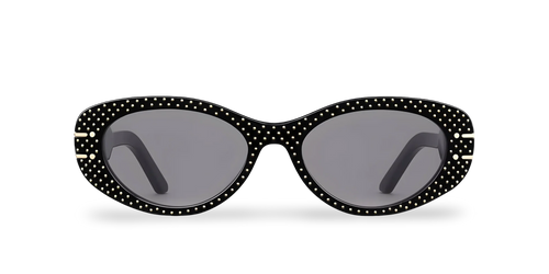 Dior Occhiali Da Sole Ovali Neri Con Borchie oro
