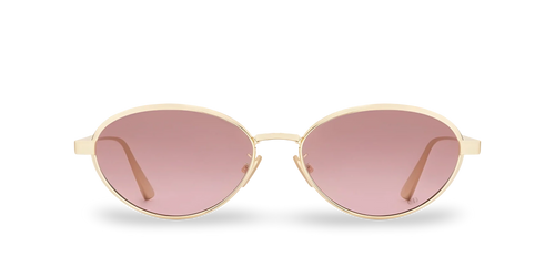 Dior Occhiali Da Sole Ovali Oro con Lenti Sfumate Rosa