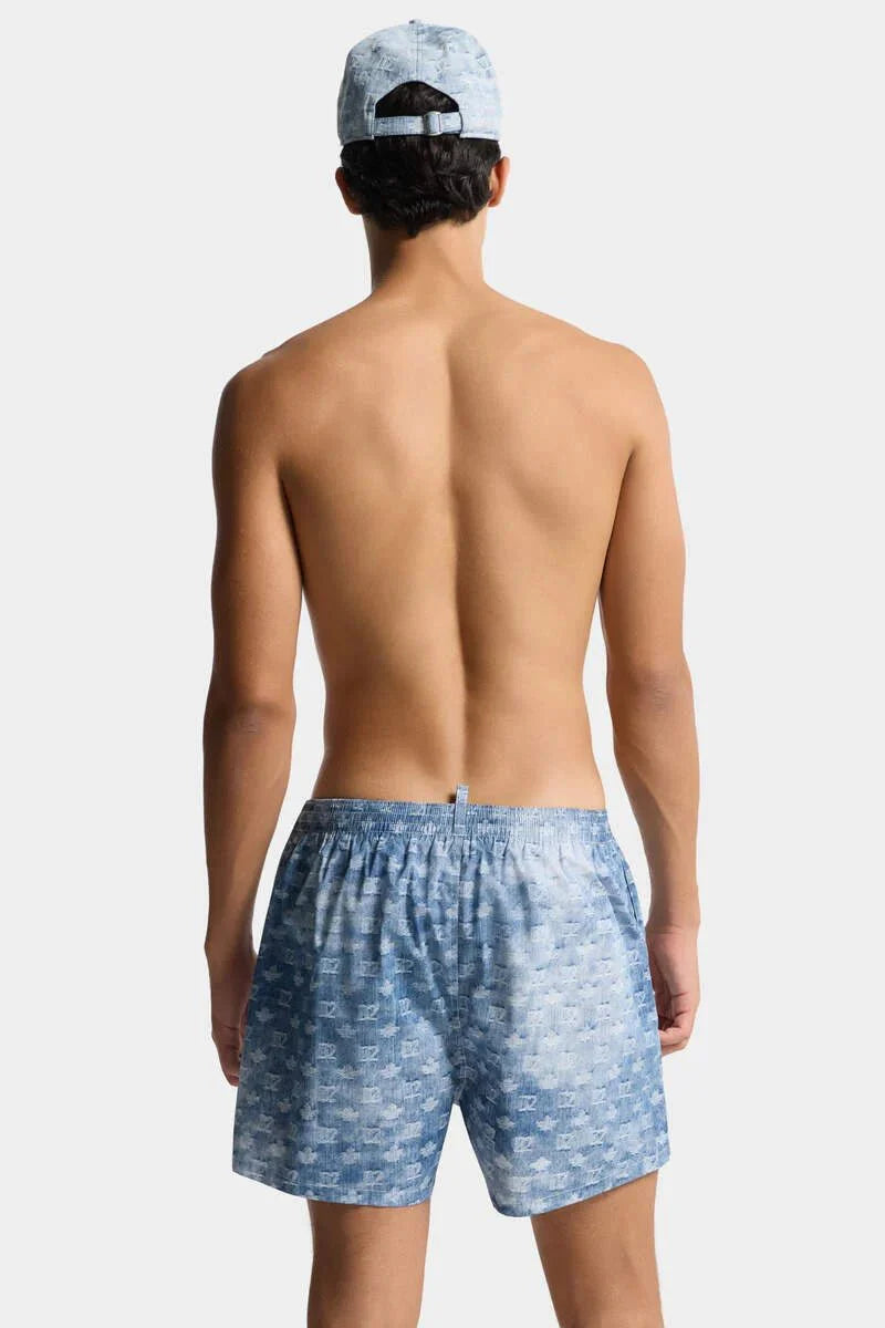 Costume DSQUARED2 Boxer Midi Swim Monogram - Moda & Modi Luxury
