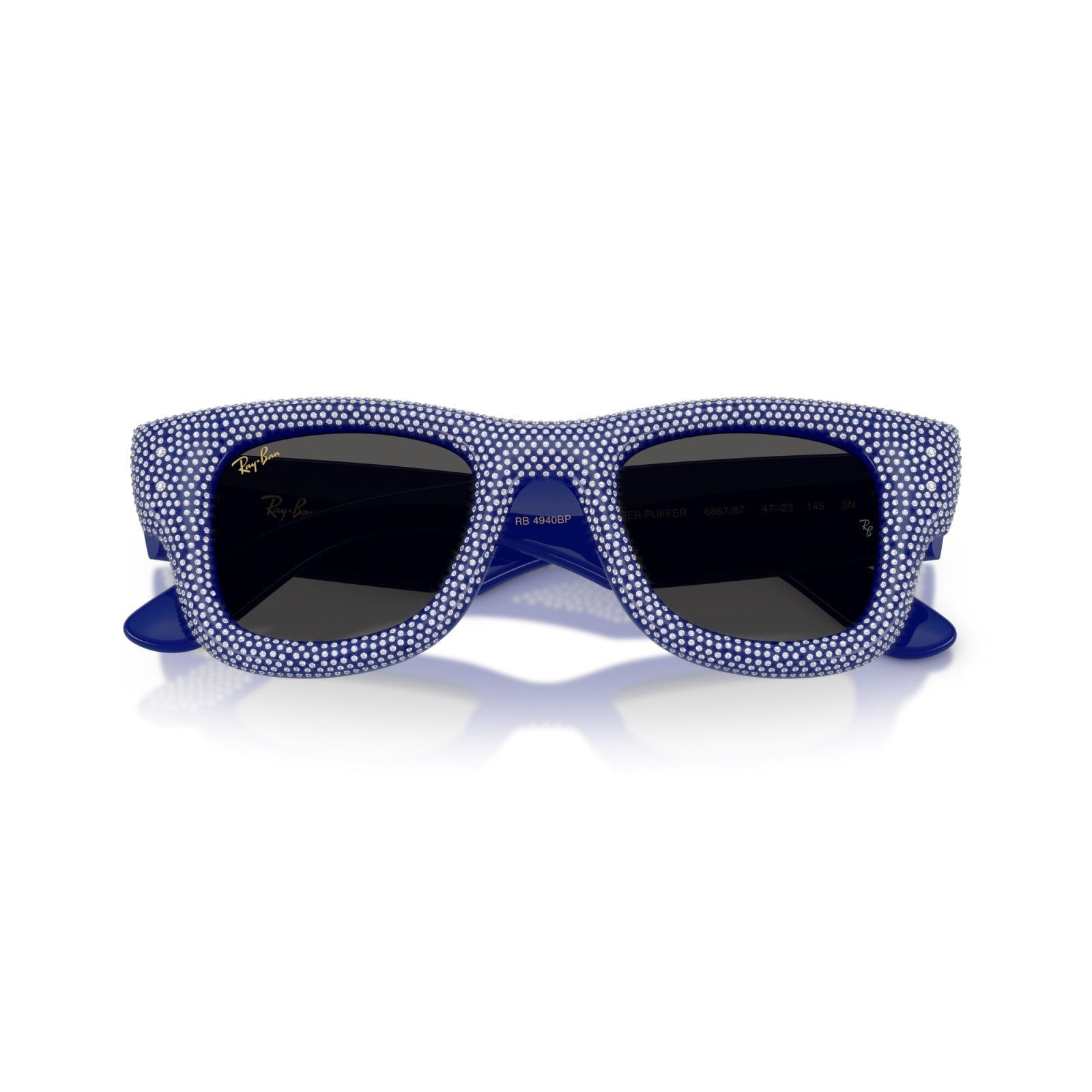 Ray-Ban RB 4940BP Wayfarer Puffer 686787 Pavé Blu E Strass | Occhiale Da Sole Unisex
